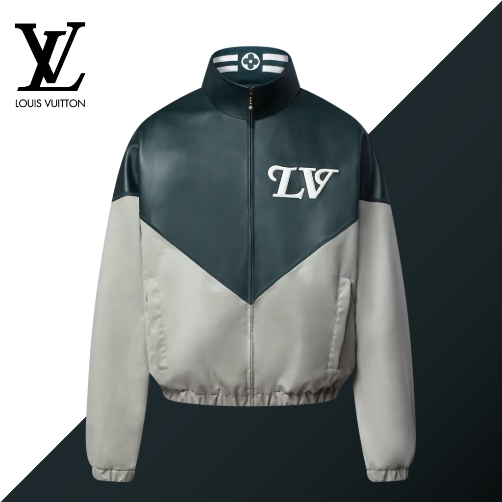 LV™ Hybrid Leather & Nylon Color-Block Jacket