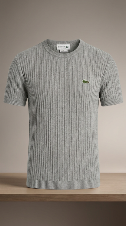 LC Sophisticated Ribbed Knit Short-Sleeve Sweater