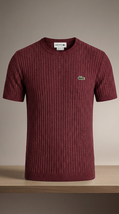 LC Sophisticated Ribbed Knit Short-Sleeve Sweater