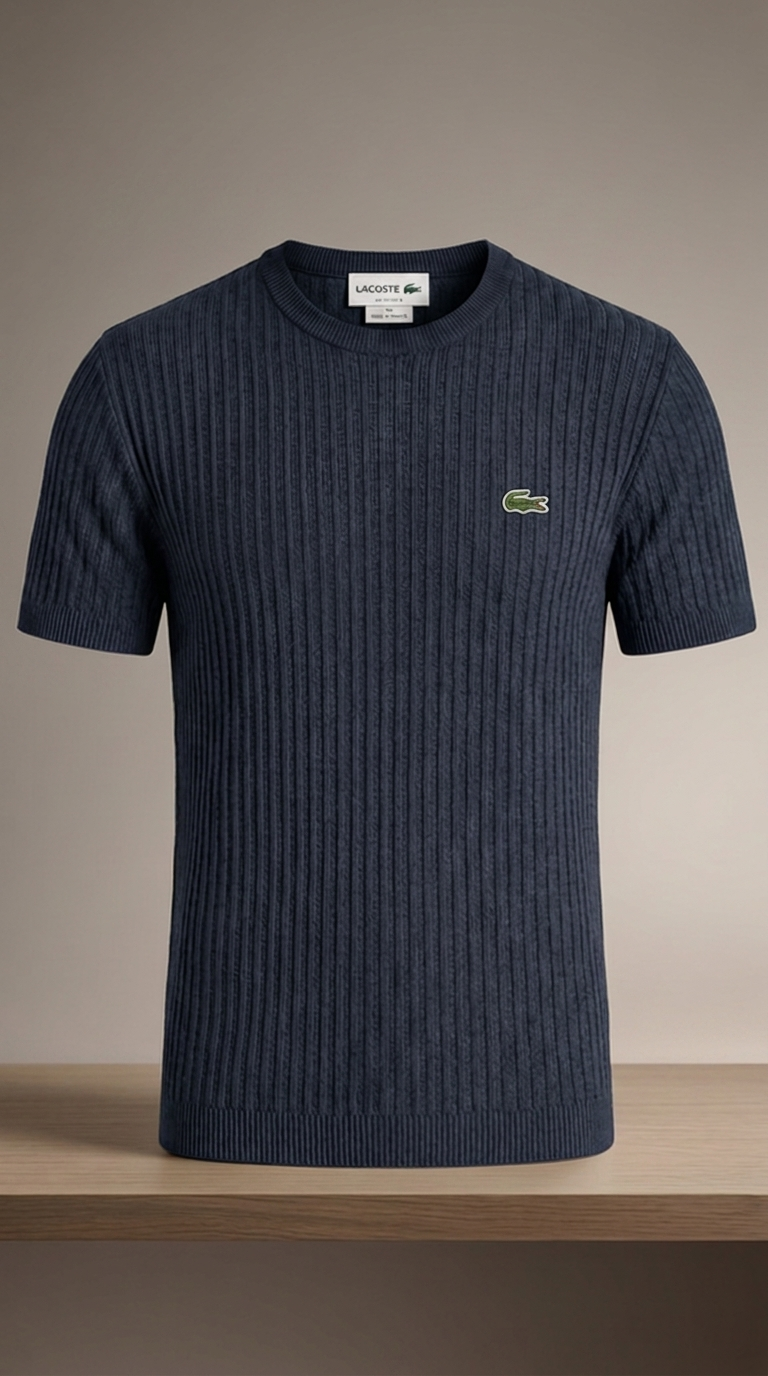 LC Sophisticated Ribbed Knit Short-Sleeve Sweater