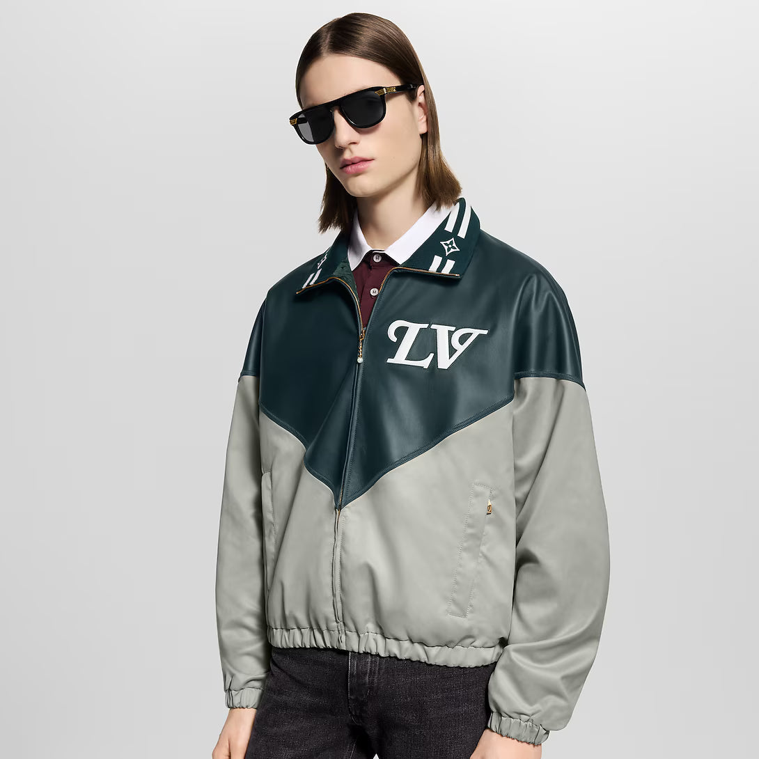 LV™ Hybrid Leather & Nylon Color-Block Jacket