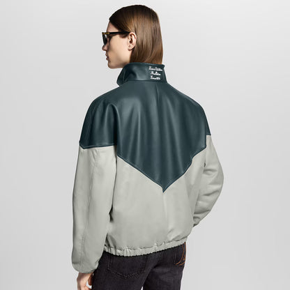 LV™ Hybrid Leather & Nylon Color-Block Jacket