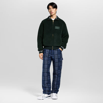 LV™ Textured Fleece Jacket with Leather Patch